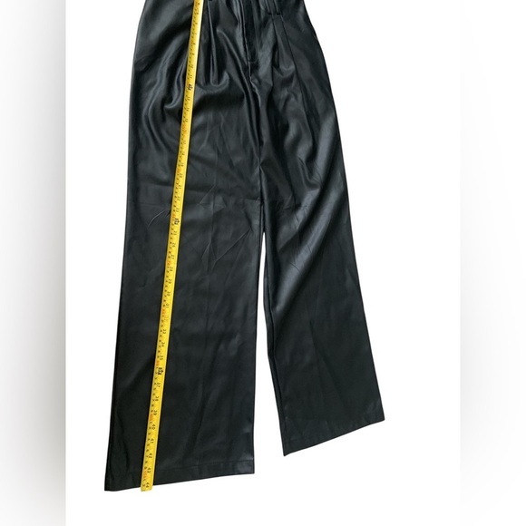 SO Black Wide Leg Leather Pants Large Size 13 - Picture 8 of 8